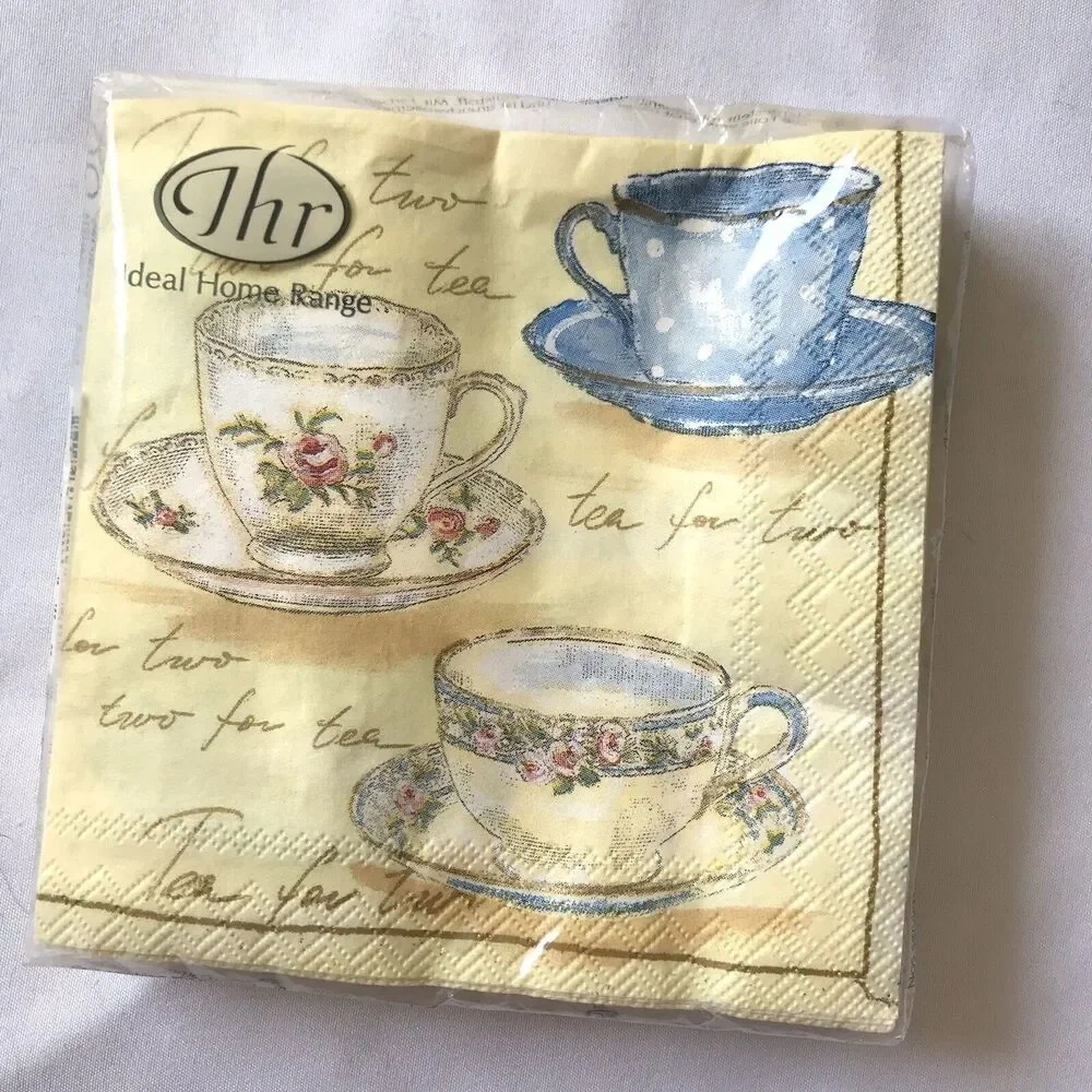 New IHR Afternoon Tea Cocktail Napkins Disposable 3-Ply Paper Party 5x5” 20 PC